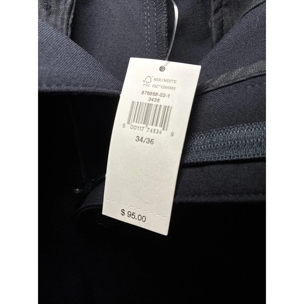 Men's Banana Republic Tailored Tapered  Trouser Pant Elastic Band Blue 34x36